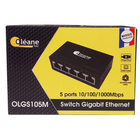 Switch Ethernet 5 Ports 10/100/1000 Métal Oléane Key