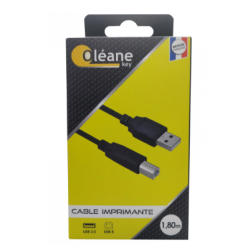 Câble d'imprimante USB 2.0 vers USB B - 1.80 m Oléanekey