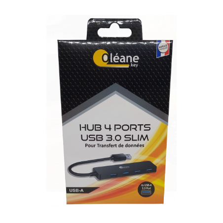 HUB 4 ports USB 3.0 slim USB Oléane key