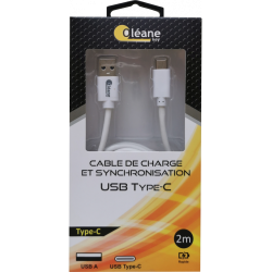 Câble de CHARGE et SYNCHRONISATION USB Type-C 2m Oléane key