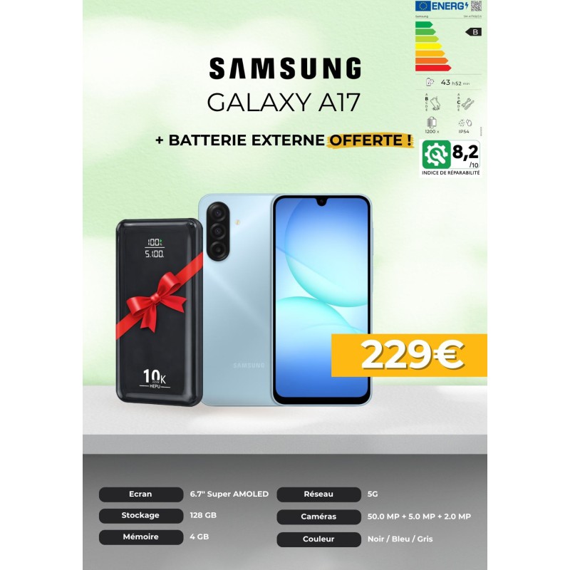 Samsung Galaxy A17 5G Bleu (4 Go / 128 Go)