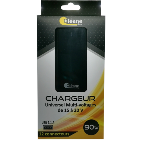 Chargeur Universel Multi-voltages 90W Noir Oléane key